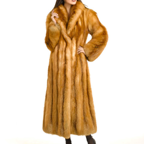 Cheska Red Fox Full Length Coat