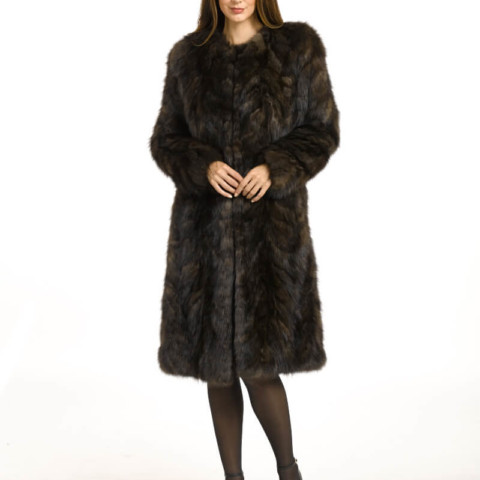 Madeleine Sable Section Knee Length Coat