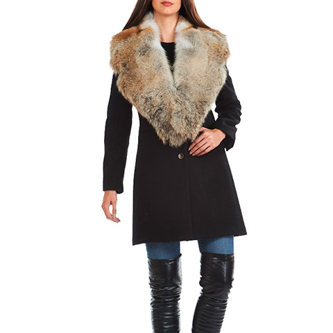 Joan Coyote Fur Notched Collar